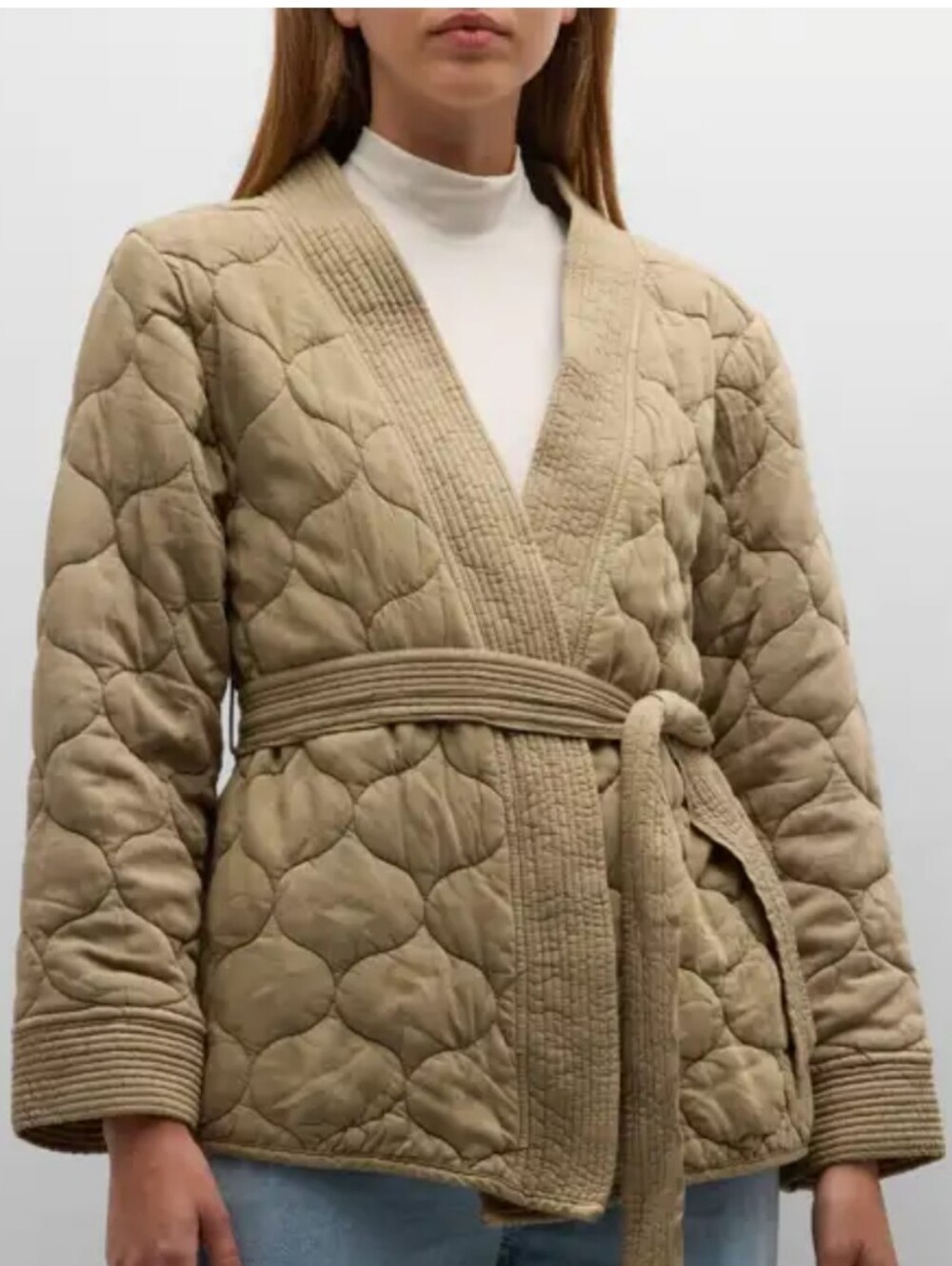 Rails Monterey Quilted Wrap Jacket In Washed Olive Sz M Retail $288